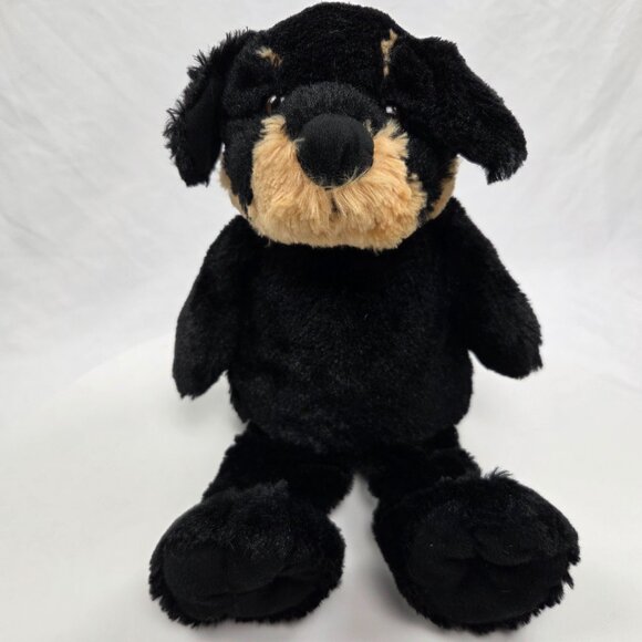 Kellytoy Black Rottweiler Puppy Dog Curly Plush 13” Stuffed Animal - Picture 1 of 4